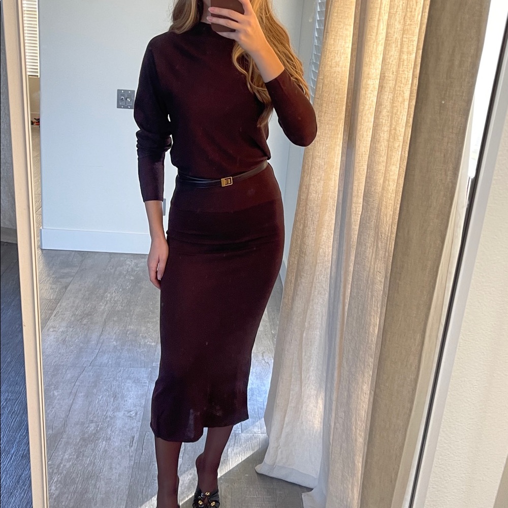 Zara brown knit midi dress